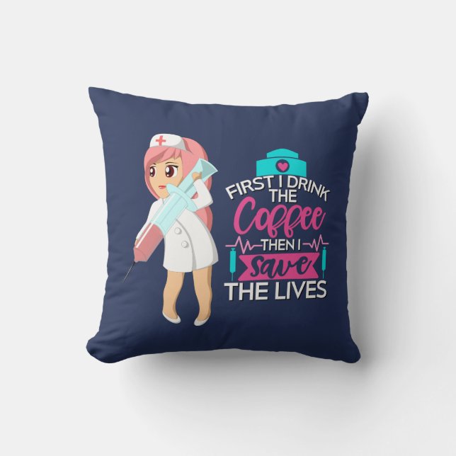 Funny Nurse Saying with Big Hypodermic Needle Cushion (Front)