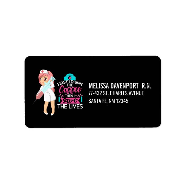 Funny Nurse Saying with Big Hypodermic Needle Label (Front)