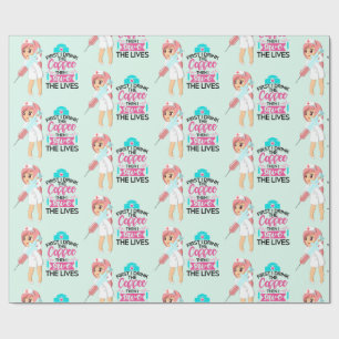 Funny Nurse Saying with Big Hypodermic Needle Wrapping Paper