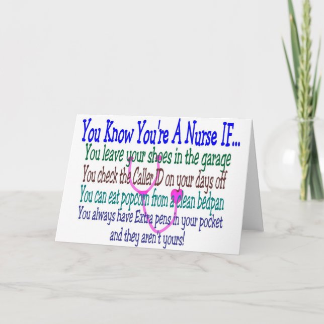 Funny Nurse Sayings Card (Front)