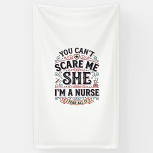 Funny Nurse Scare Me Vintage Halloween Shirt Desig Banner
