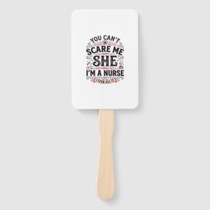 Funny Nurse Scare Me Vintage Halloween Shirt Desig Hand Fan