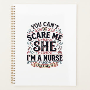 Funny Nurse Scare Me Vintage Halloween Shirt Desig Planner