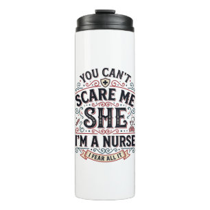 Funny Nurse Scare Me Vintage Halloween Shirt Desig Thermal Tumbler