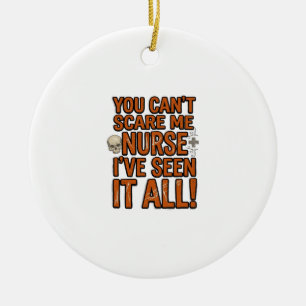 Funny Nurse Seen It All Vintage Halloween Design_1 Ceramic Tree Decoration