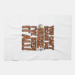 Funny Nurse Seen It All Vintage Halloween Design_1 Tea Towel