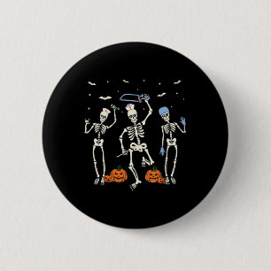 Funny Nurse Skeleton Halloween Healthcare 6 Cm Round Badge