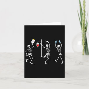 Funny Nurse Skeleton Halloween Skeleton Costume Card