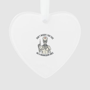Funny Nurse Skeleton Syringe Vintage Engraving Des Ornament