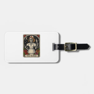 Funny Nurse Skeleton Tarot Card Halloween Nursing  Luggage Tag