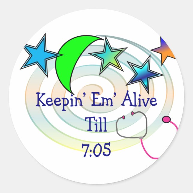 Funny Nurse T-Shirts and Gifts Classic Round Sticker (Front)