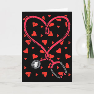 Funny Nurse Valentine Day Heart Stethoscope Nursin Card