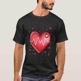 Funny Nurse Valentine's Day Heart Stethoscope T-Shirt