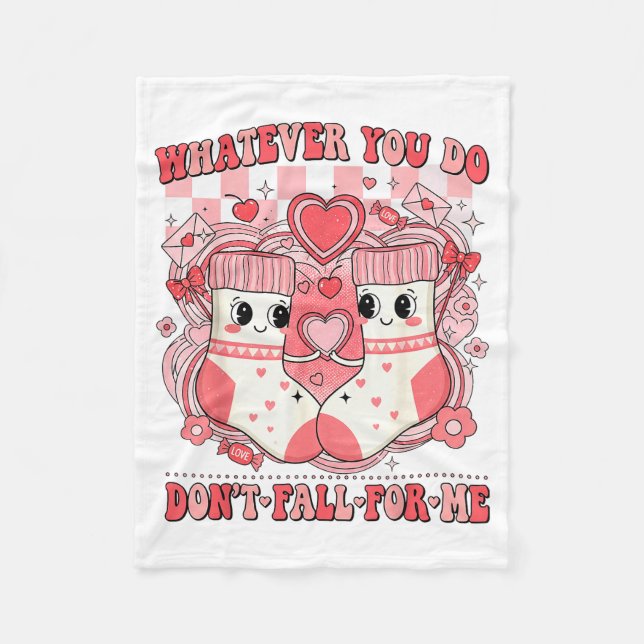 Funny Nurse Whatever You Do Dont Fall For Me Rn Cn Fleece Blanket (Front)