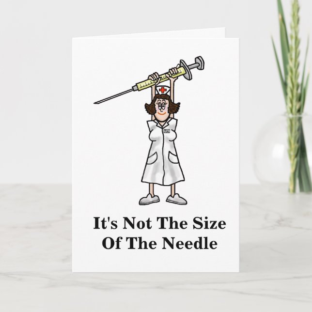 Funny Nurse with Shot Get Well Card (Front)