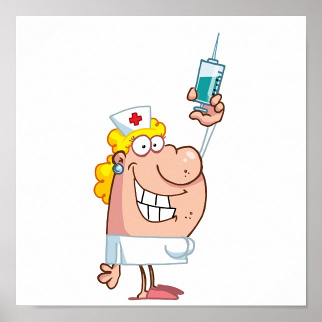 Funny Nurse-with-syringe shot Poster (Front)