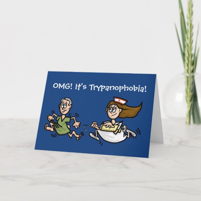 Funny Nurses Day Trypanophobia Card (Front)