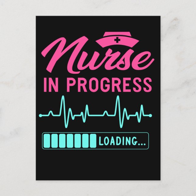 Funny Nursing Future Registered Nurse Loading Postcard (Front)
