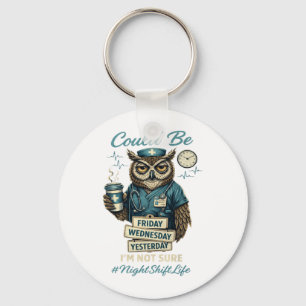 Funny Nursing Owl Night Shift Life Squad Nurse Key Ring