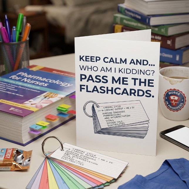 Funny Nursing Student Study Flashcards Card (Creator Uploaded)