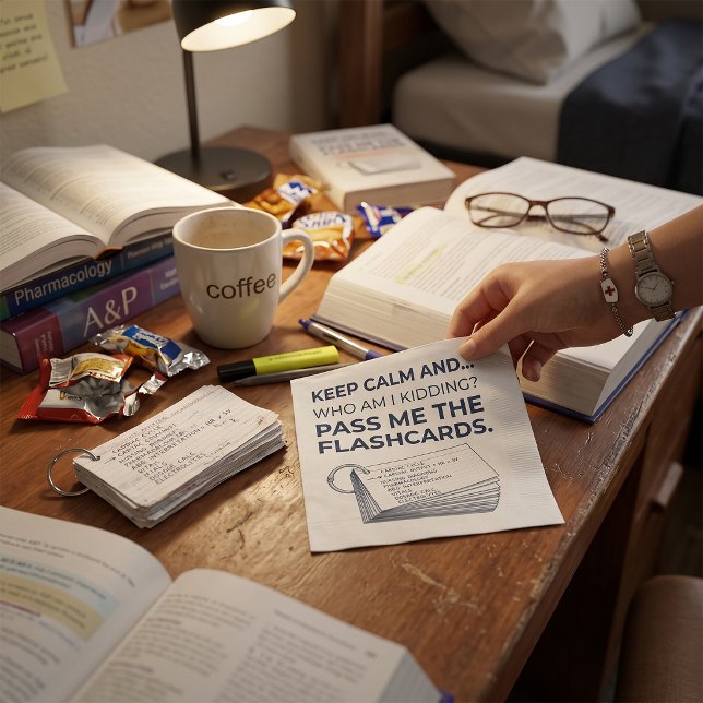 Funny Nursing Student Study Flashcards Napkin (Creator Uploaded)