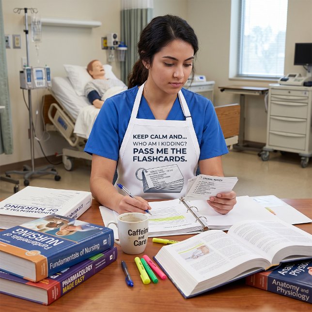 Funny Nursing Student Study Flashcards Standard Apron (Creator Uploaded)