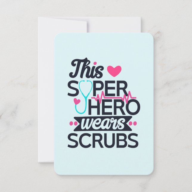 Funny Nursing Superhero Saying Thank You Invitation (Front)