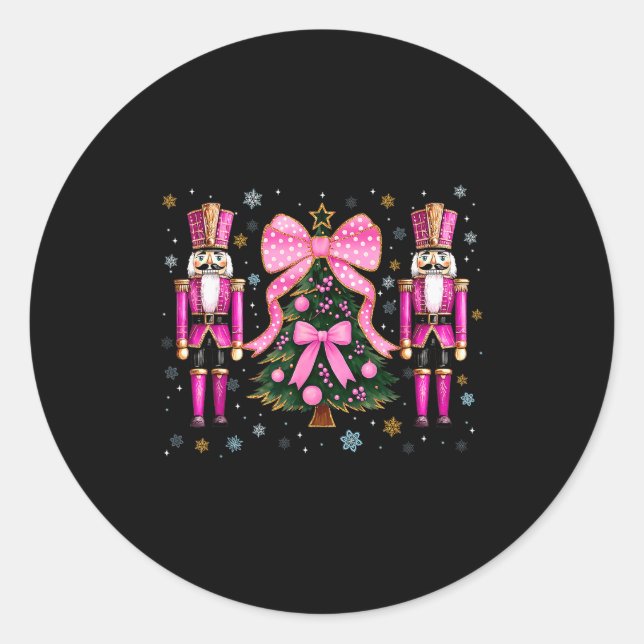 Funny Nutcracker Christmas Tree Christmas Xmas Wom Classic Round Sticker (Front)