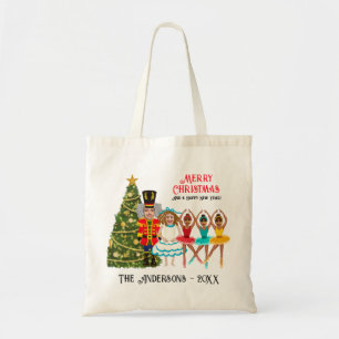 Funny Nutcracker Family of Five   Three Girls  Tote Bag