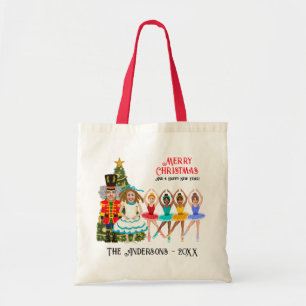 Funny Nutcracker Family of Six Four Ballerinas Tote Bag