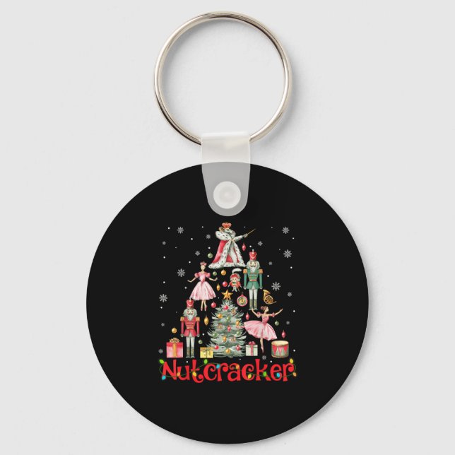 Funny Nutcracker Squad Christmas Tree 2024 Men Wom Key Ring (Front)