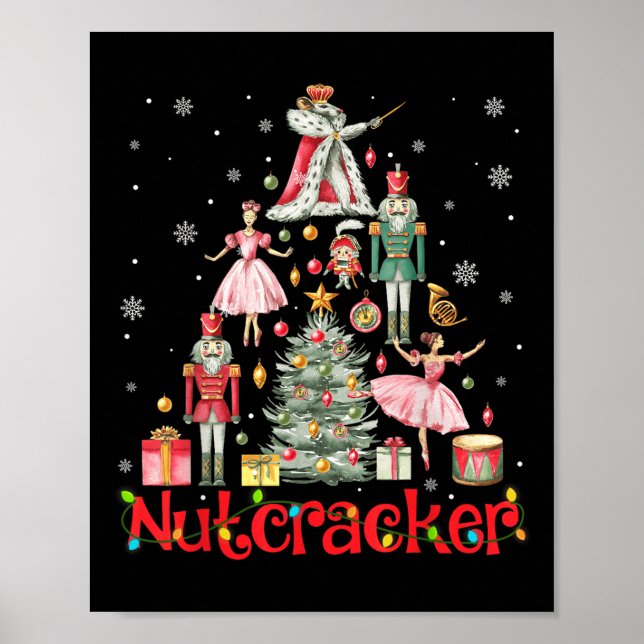Funny Nutcracker Squad Christmas Tree 2024 Men Wom Poster (Front)