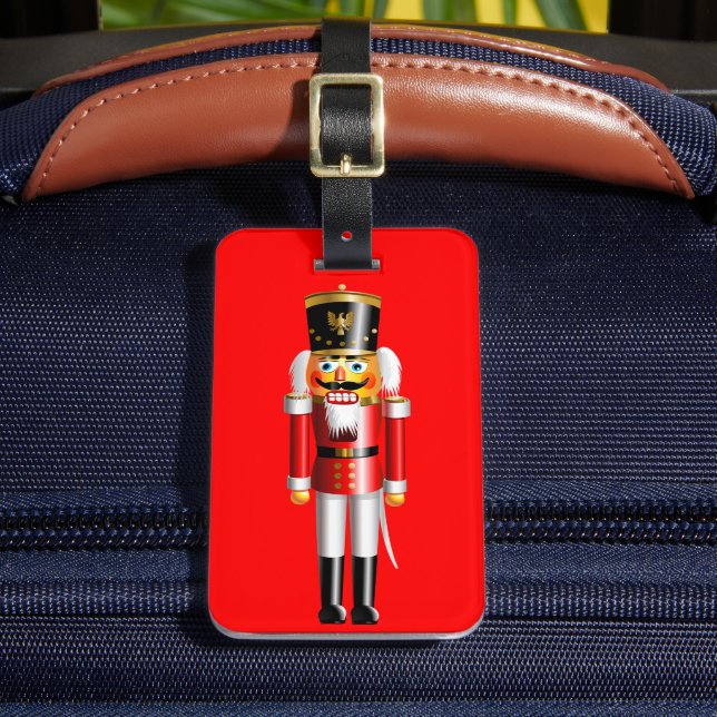 Funny Nutcracker Toy Soldier Luggage Tag (Front Insitu 2)