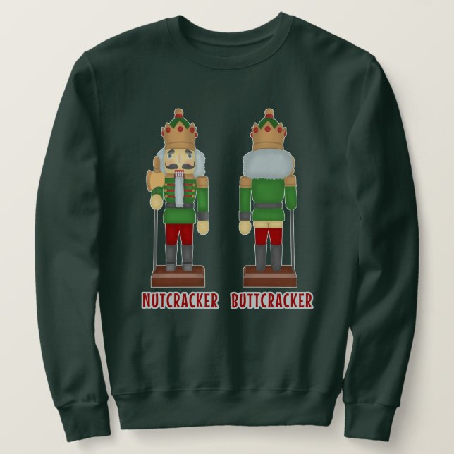 Funny Nutcracker Xmas Humour Ugly Christmas Sweatshirt (Design Front)