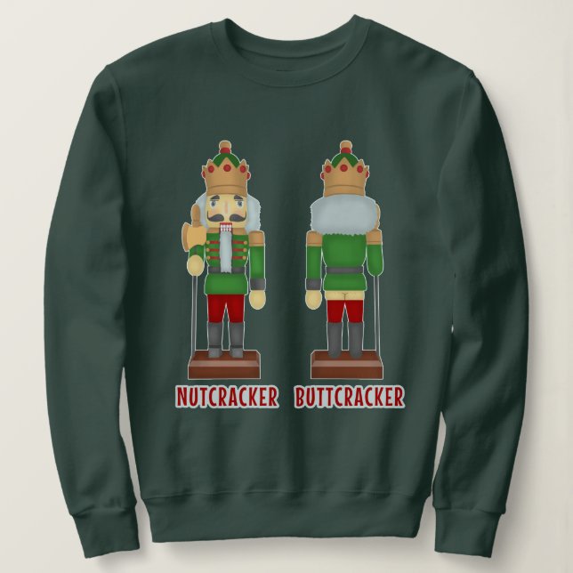 Funny Nutcracker Xmas Humour Ugly Christmas Sweatshirt (Design Front)