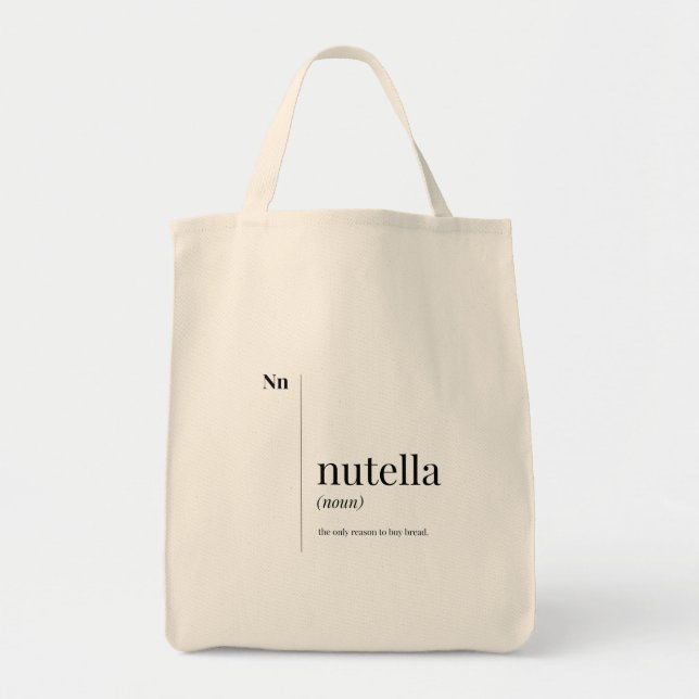 Funny Nutella Definition Tote Bag (Front)