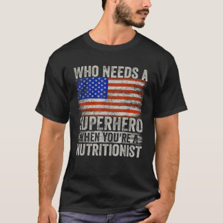 Funny Nutritionist Superhero Vintage Tee For Men D