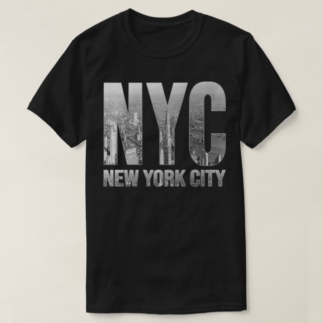 Funny NYC Skylines New York City That Never Sleeps T-Shirt (Design Front)
