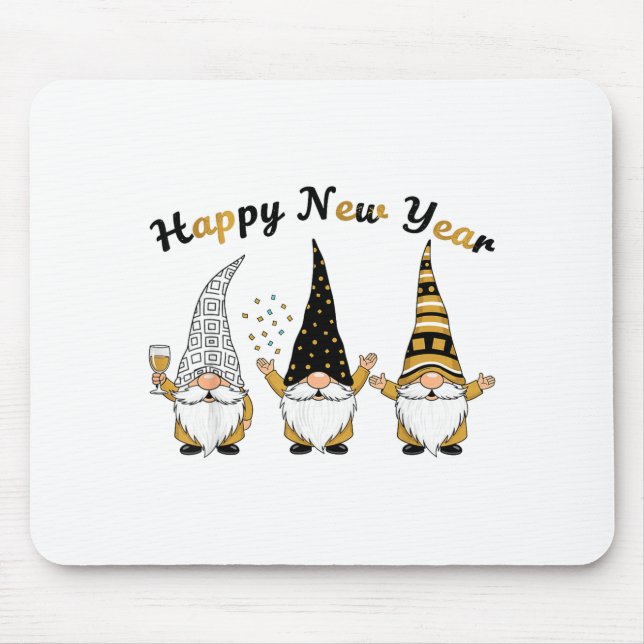 Funny Nye Gnome Shirts For Women, Happy New Year 2 Mouse Pad (Front)