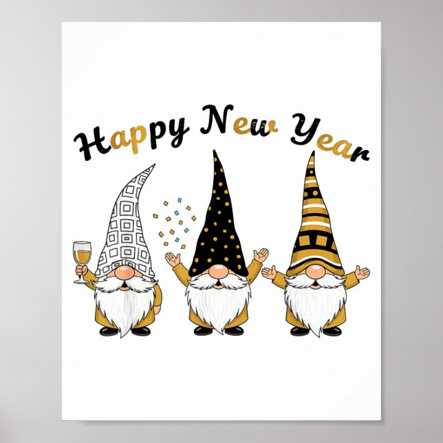 Funny Nye Gnome Shirts For Women, Happy New Year 2 Poster (Front)
