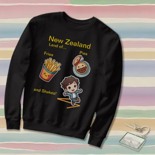 Funny NZ Land of Pies Fries & Shakes Sweatshirt