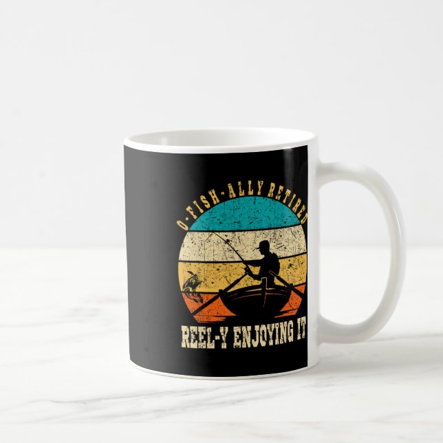 Funny O-fish-ally Retired Reel-y Enjoying It Vinta Coffee Mug (Right)