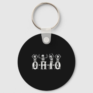 Funny O-h-i-o State Skeleton Ohio Halloween Vintag Key Ring