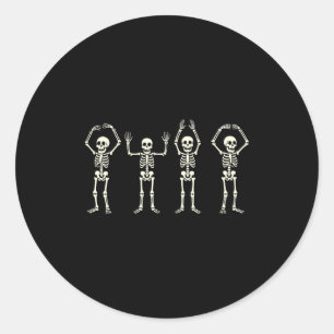 Funny O-h-i-o State Skeleton Ohio Vintage Hallowee Classic Round Sticker