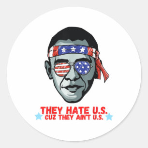 Funny Obama 4th Of July Shirt For Adults Men Women Classic Round Sticker