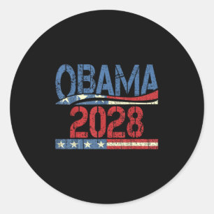 Funny Obama For President Obama 2028 For Men Women Classic Round Sticker
