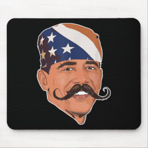Funny Obama Moustache American  Mouse Pad