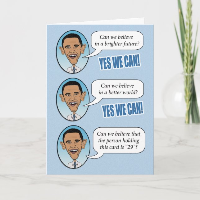 Funny Obama "Yes We Can" Birthday Card (Front)