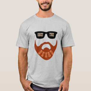 Funny Obey the Beard (Red Beard Brown Eyes) T-Shirt