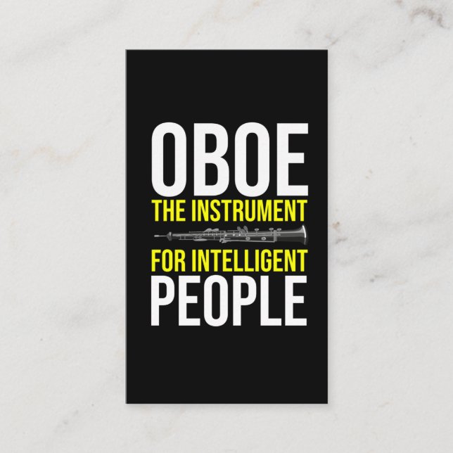 Funny Oboe Player Intelligent Musician Humour Business Card (Front)